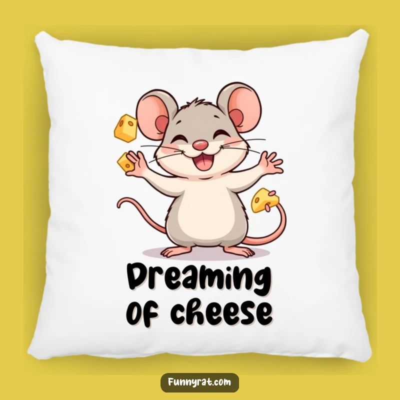 Funny Juggling Rat Pillow - Soft and Comical Accent for Cozy Spaces