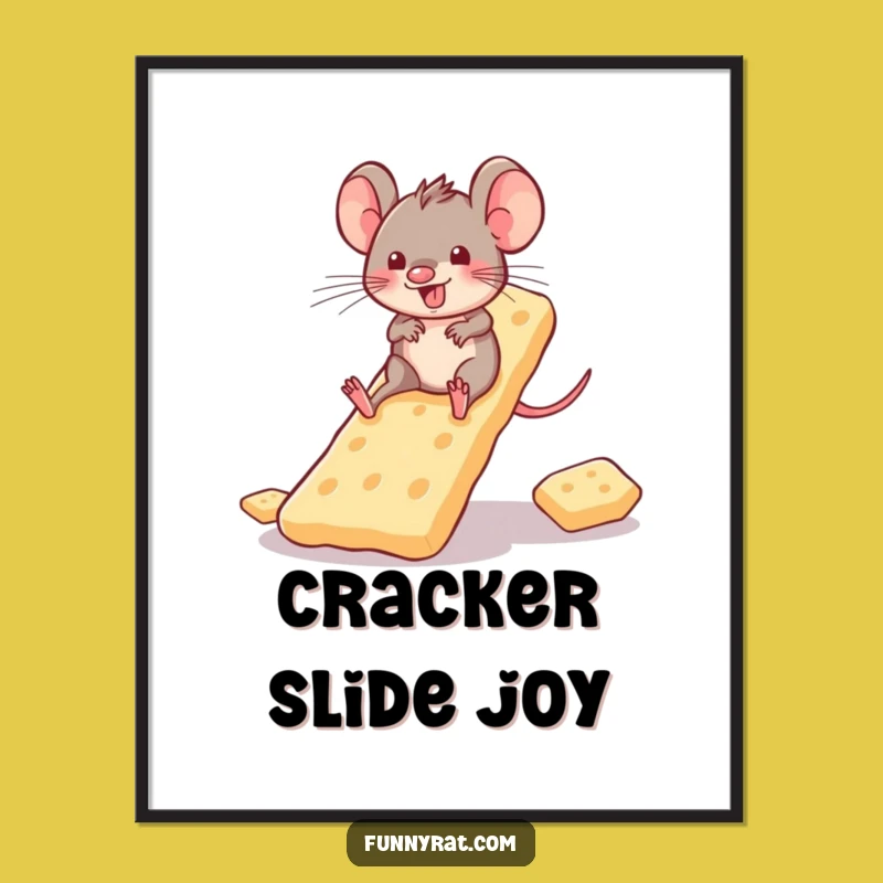 Funny Cracker Slide Rat Digital Art - Instant Downloadable Playfulness for Your Walls