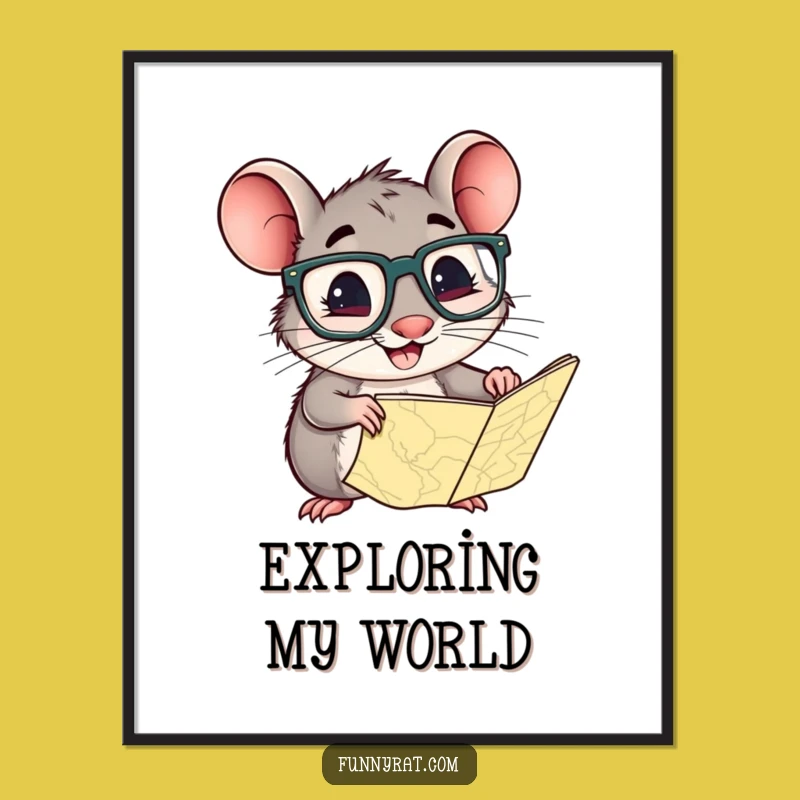 Funny Explorer Rat Digital Art - Instant Downloadable Adventure for Your Walls