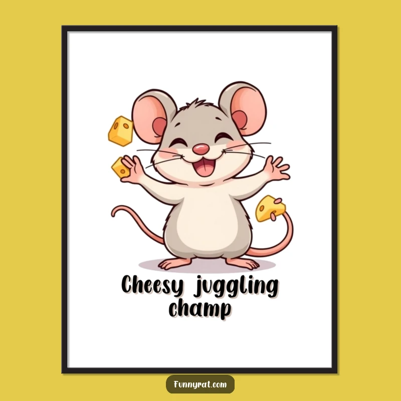 Funny Juggling Rat Digital Art - Instant Downloadable Whimsy for Your Walls