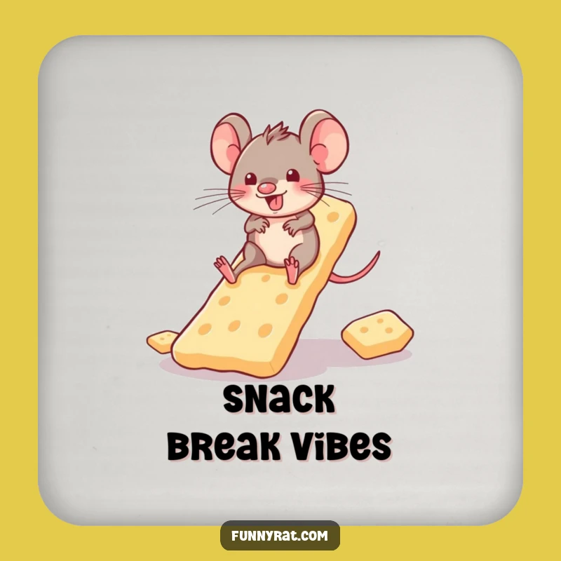Funny Cracker Slide Rat Drink Coaster Set - Protect Surfaces with Playful Style