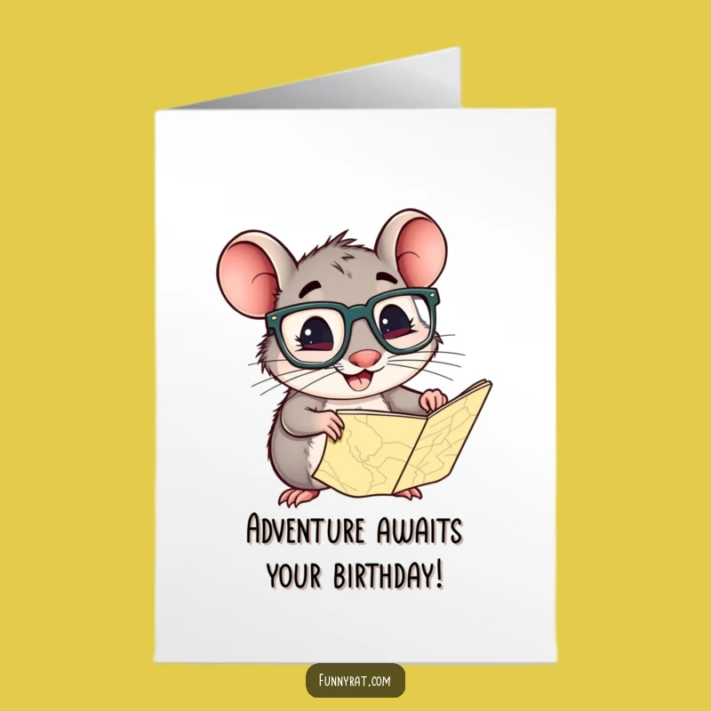 Free Printable Birthday Card: Curious Rat's Adventure - Downloadable Gift