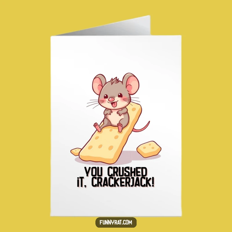 Free Printable Congrats Card: Rat's Cracker Slide Success - Downloadable Gift