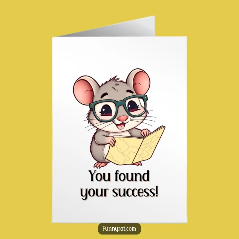 Free Printable Congrats Card: Rat's Journey to Success - Downloadable Gift