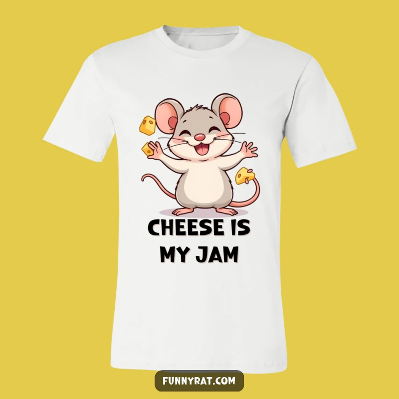 Funny Juggling Rat T-Shirt - Wearable Fun for Cheese Enthusiasts and Jokers